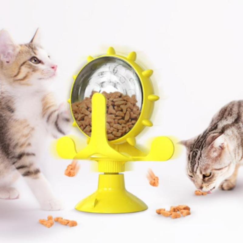 Pet Saceates Turntable Cat Interactive Toy Mollow Feiter Food Treater Traker Watchen Cat